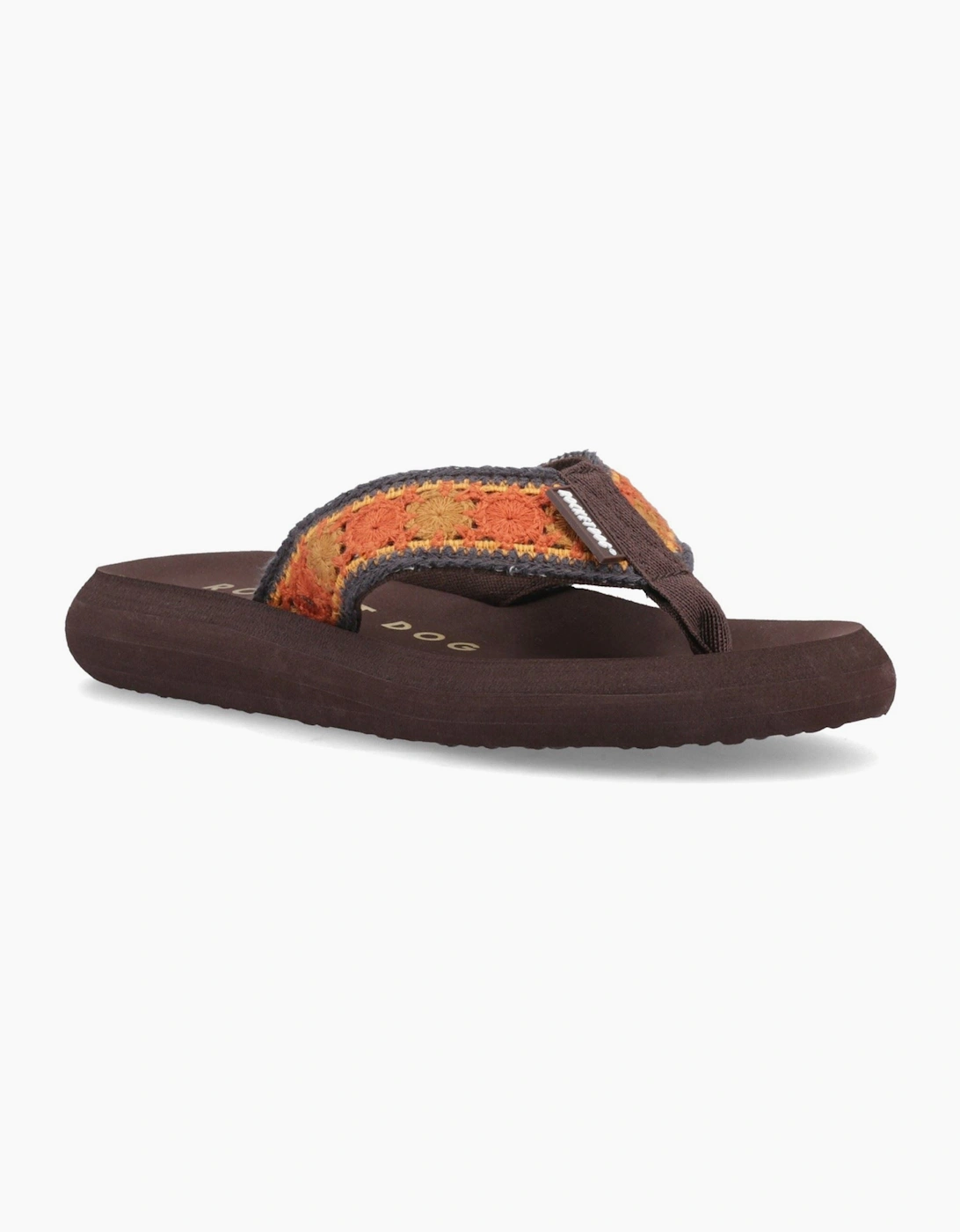 Spotlight Marlow Textile Women's Brown/Multi Flip Flops, 6 of 5