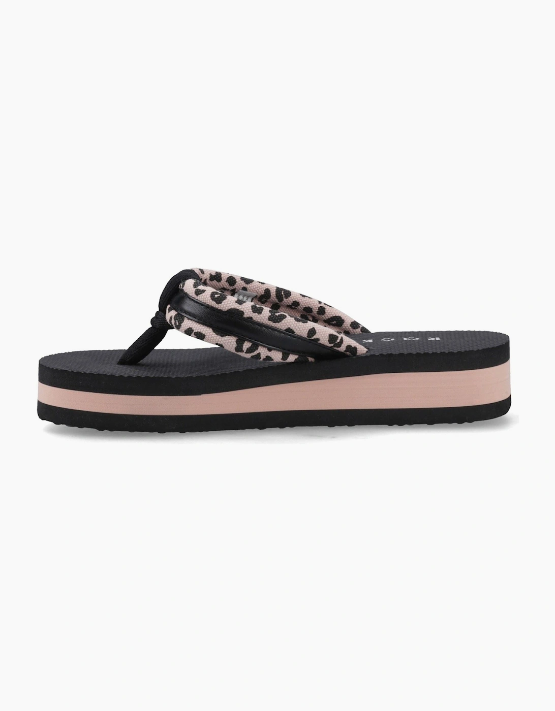 Monica Leon Leopard Textile Women's Light Pink Flip Flops