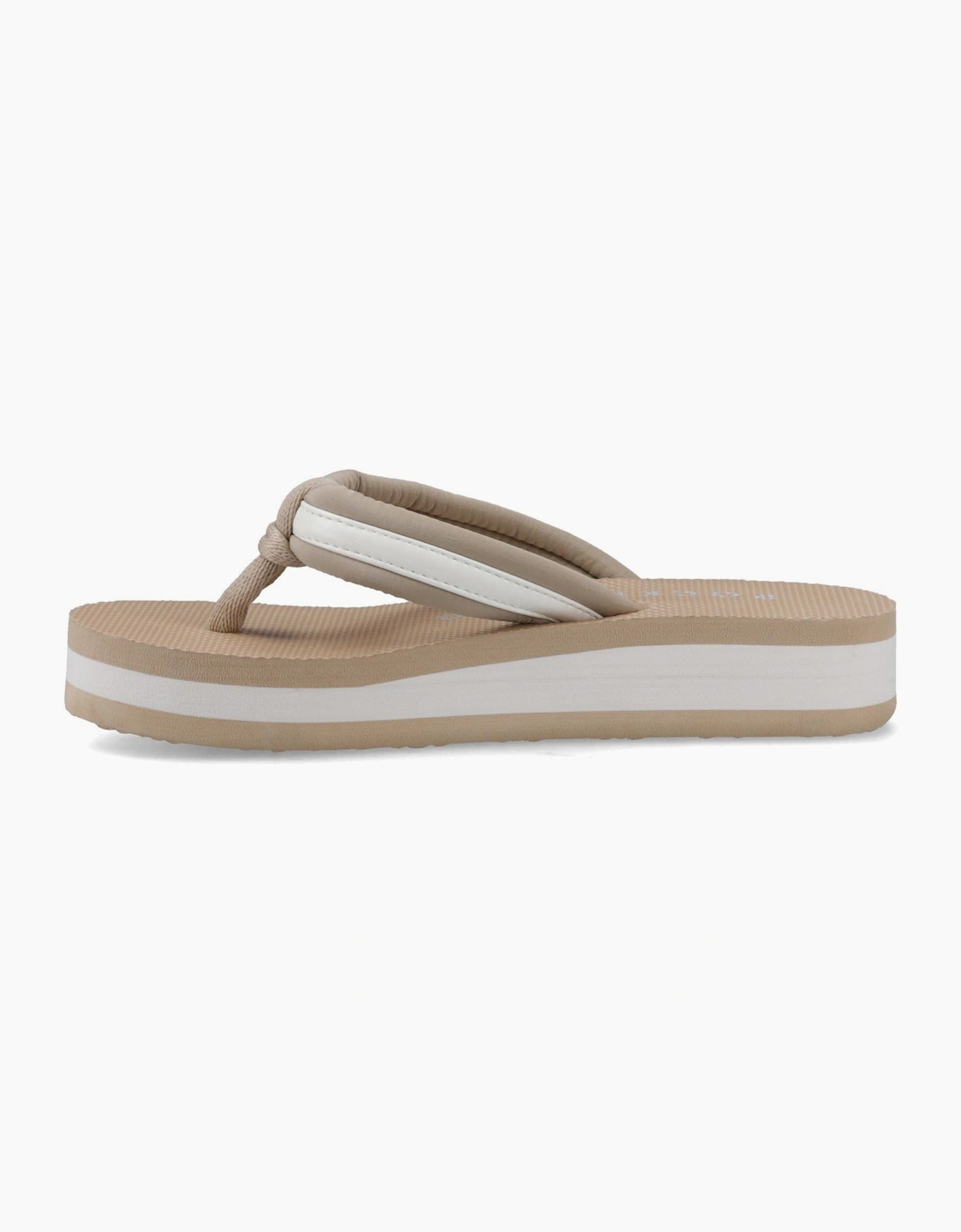 Monica Nylon PU Textile Women's Tan/Off White Flip Flops