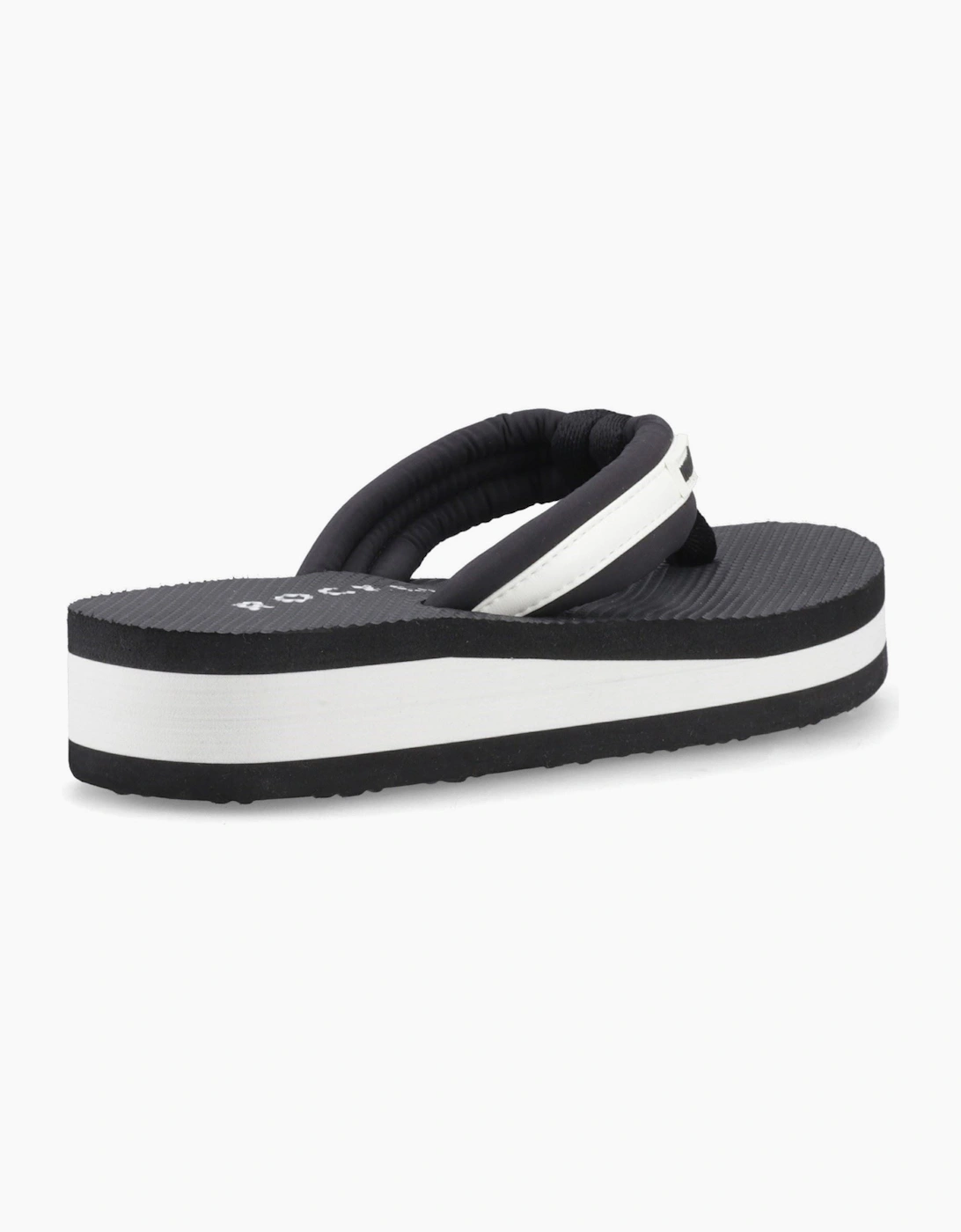 Monica Nylon PU Textile Women's Black/Off White Flip Flops