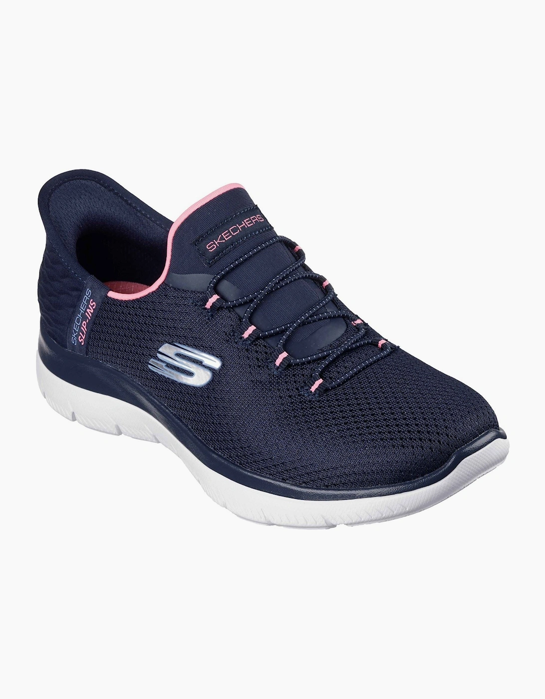 Summits - Diamond Dream Textile Women's Navy/Pink Standard Trainers, 6 of 5