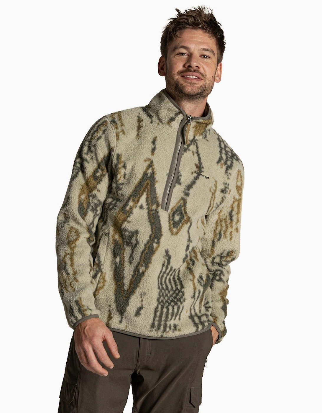Craghoppers Men's Craghoppers Mens Tatton II Borg Half Zip Fleece - Bay Leaf Print