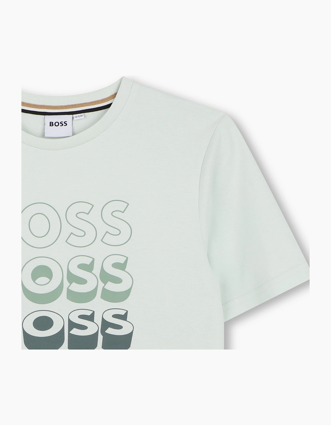 BOSS BOYS REPEAT LOGO SPROUT GREEN T SHIRT J52982 *** Shorts sold separately***