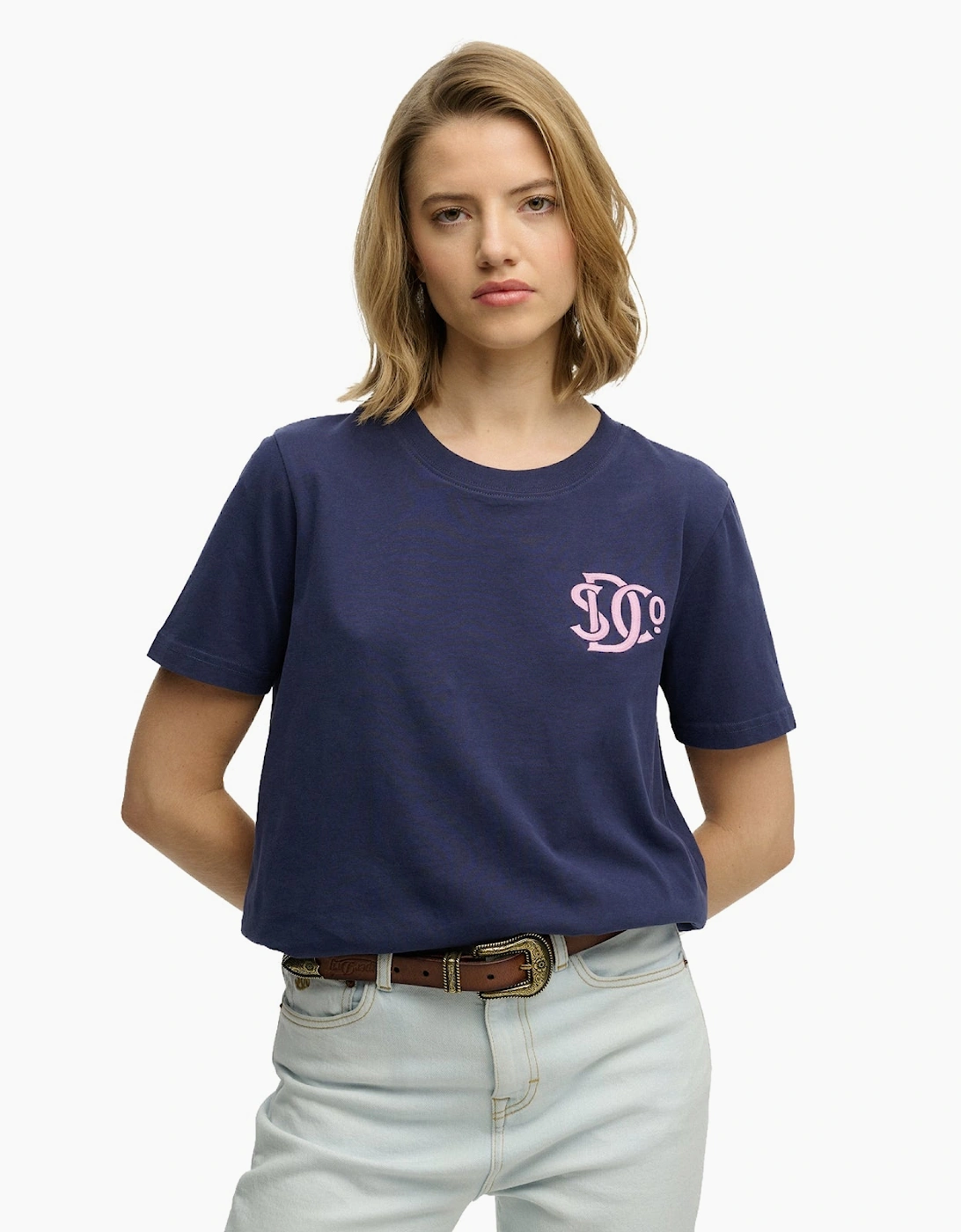 Superdry Women's Navy Sd&Co Relaxed Short Sleeve T-Shirt - Size: 12