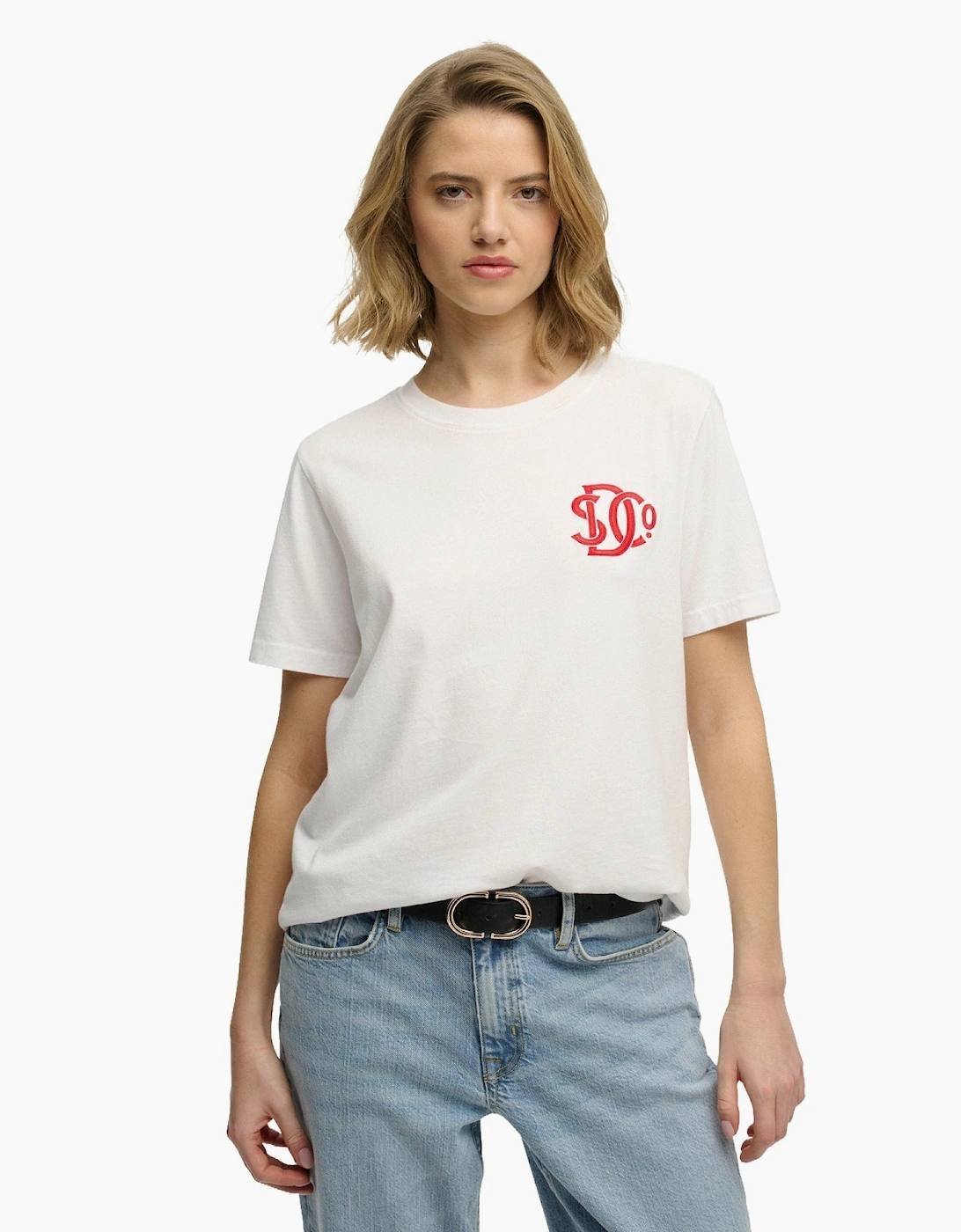 Superdry Women's White Sd&Co Relaxed Short Sleeve T-Shirt - Size: 10