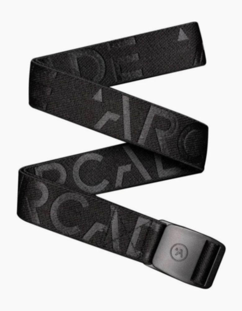 Mens Black Stamp Webbed Belt - Black - OS