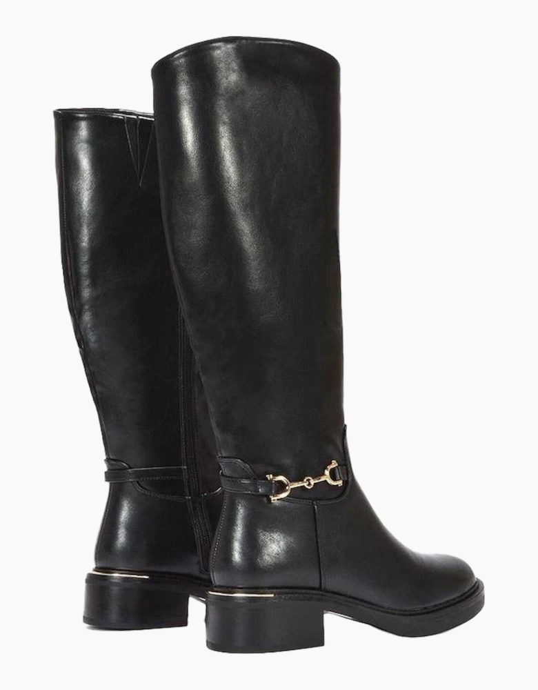Womens/Ladies Cecily Chunky Low Heel Hardware Detail Biker Boots