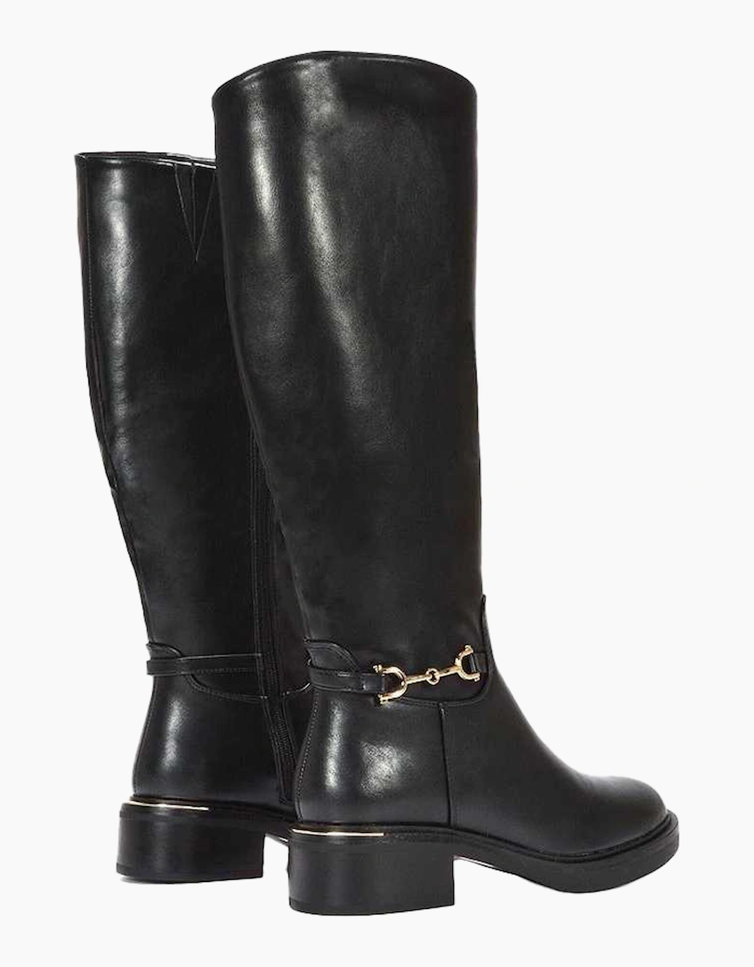 Womens/Ladies Cecily Chunky Low Heel Hardware Detail Biker Boots