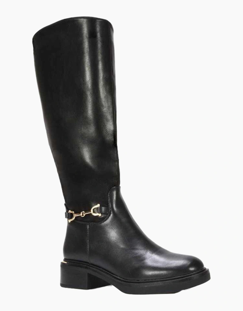 Womens/Ladies Cecily Chunky Low Heel Hardware Detail Biker Boots