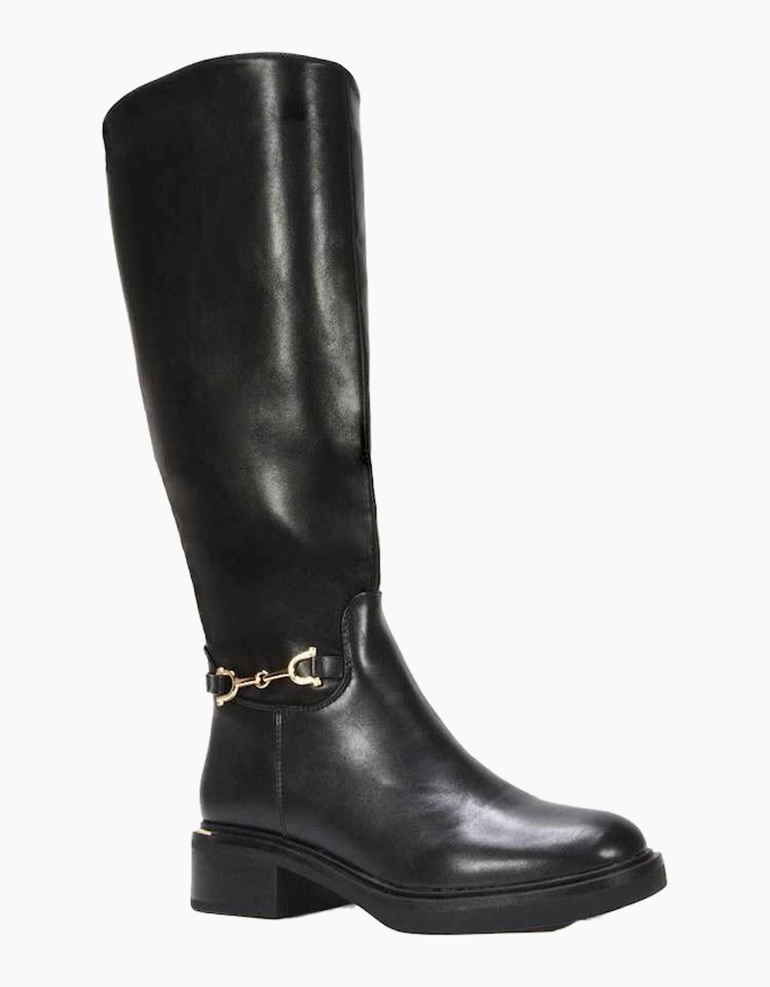 Womens/Ladies Cecily Chunky Low Heel Hardware Detail Biker Boots