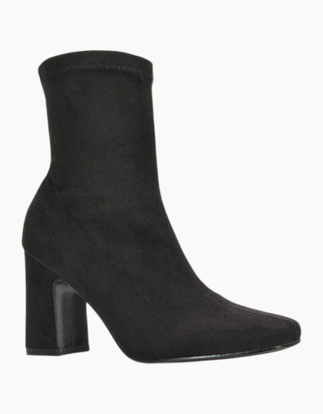 Womens/Ladies Alex Side Zip Stretch Block Heel Ankle Boots