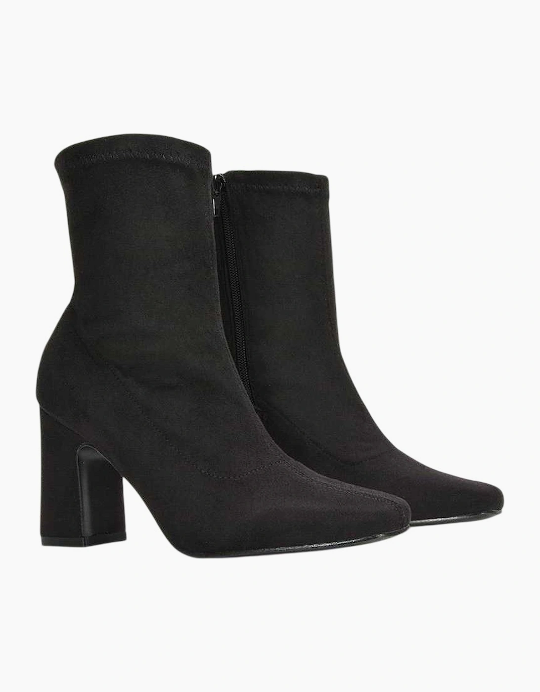 Womens/Ladies Alex Side Zip Stretch Block Heel Ankle Boots, 5 of 4