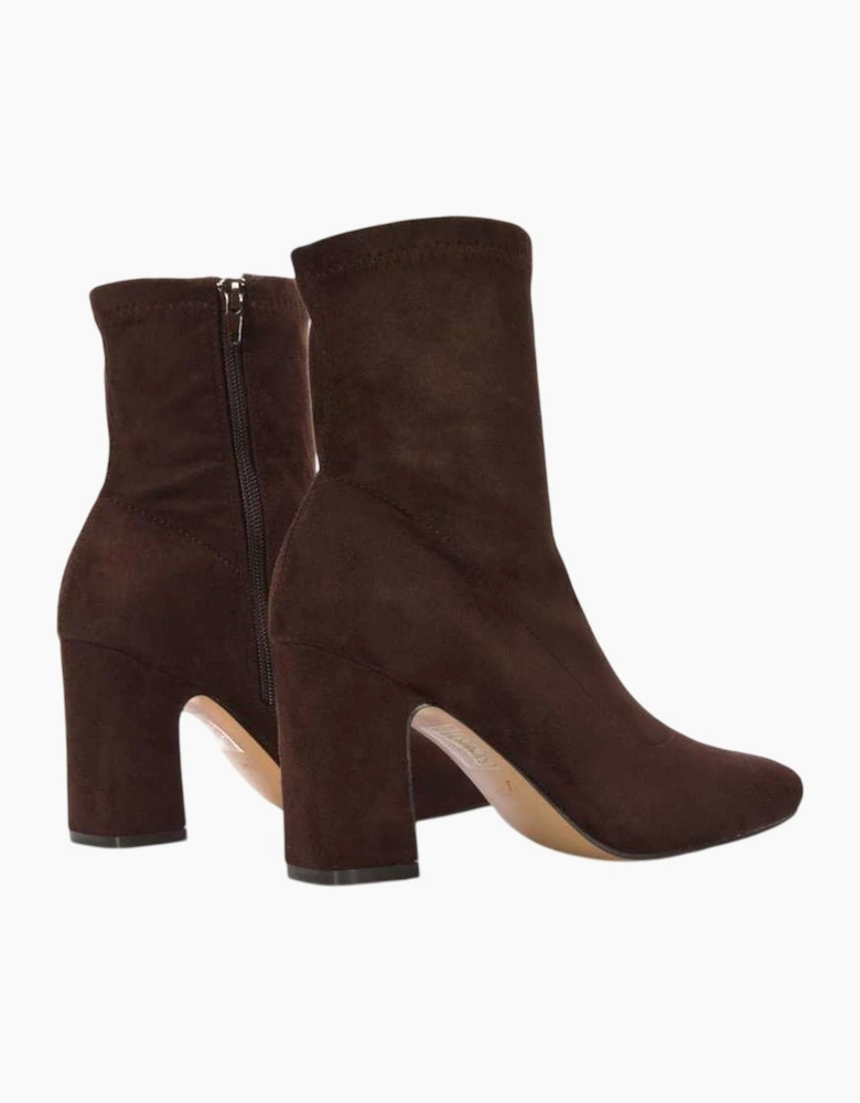 Womens/Ladies Alex Side Zip Stretch Block Heel Ankle Boots