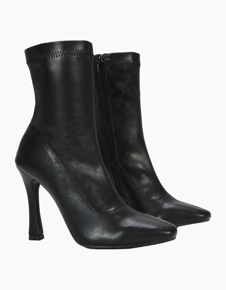 Womens/Ladies Paula Stretch Sock Stiletto Heel Ankle Boots
