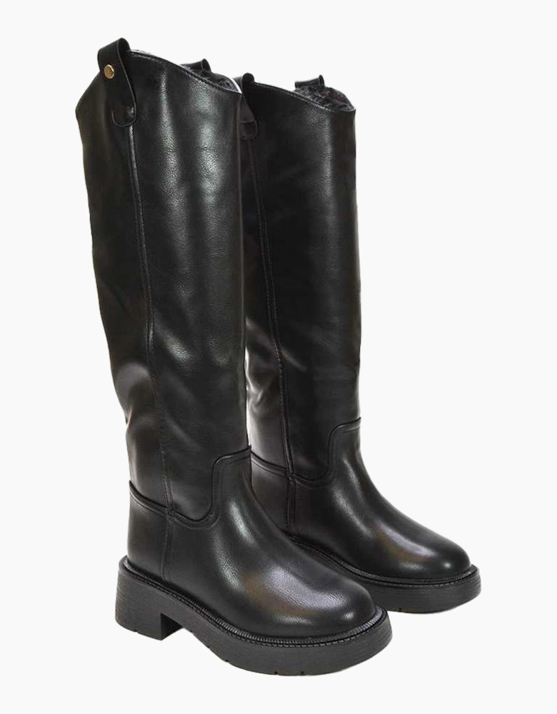 Womens/Ladies Saffira Faux Fur Lined Knee-High Riding Boots