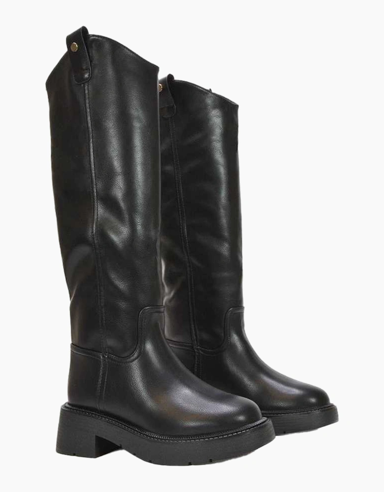 Womens/Ladies Saffira Faux Fur Lined Knee-High Riding Boots