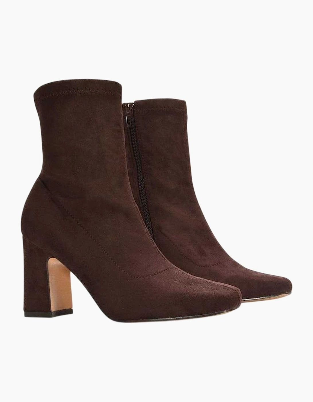 Womens/Ladies Alex Side Zip Stretch Block Heel Ankle Boots, 5 of 4