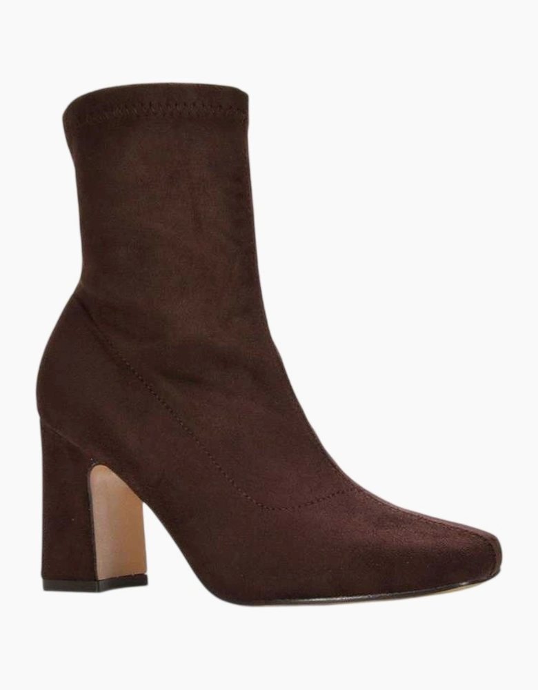 Womens/Ladies Alex Side Zip Stretch Block Heel Ankle Boots