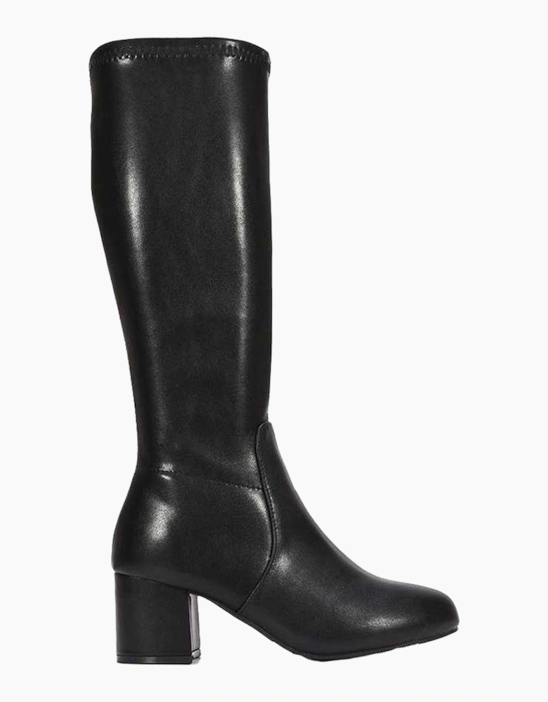 Womens/Ladies Masie Knee-High Low Mid Block Heel Boots