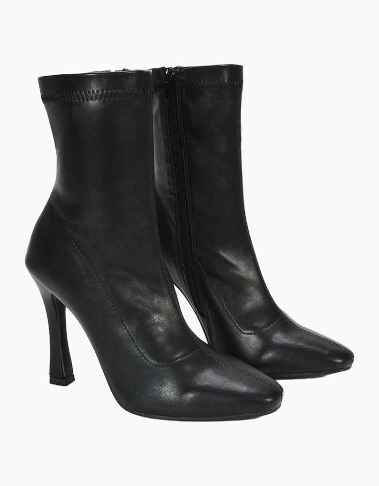 Womens/Ladies Paula Stretch Sock Stiletto Heel Ankle Boots