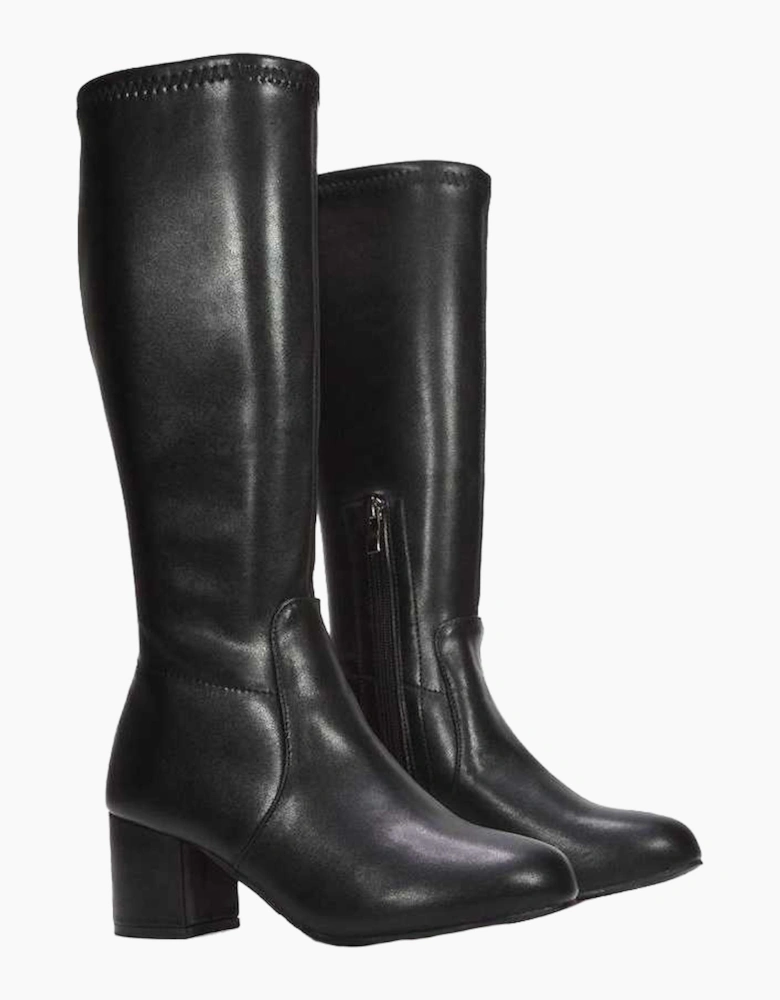 Womens/Ladies Masie Knee-High Low Mid Block Heel Boots