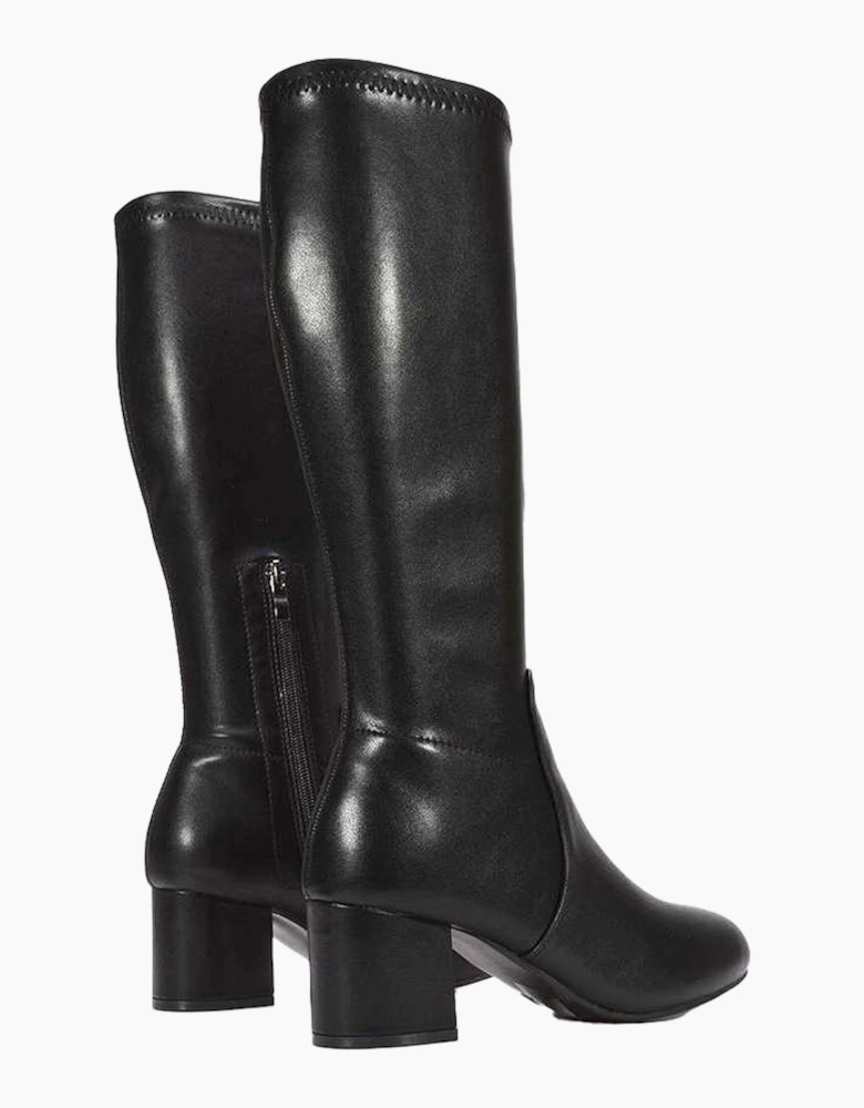 Womens/Ladies Masie Knee-High Low Mid Block Heel Boots