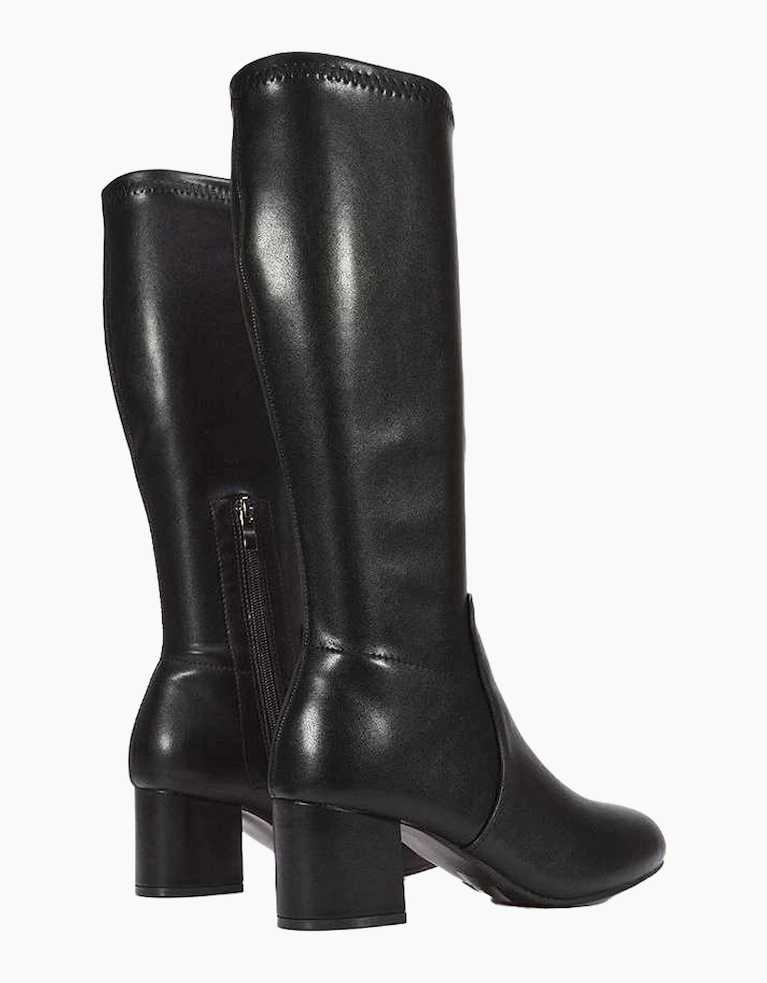 Womens/Ladies Masie Knee-High Low Mid Block Heel Boots