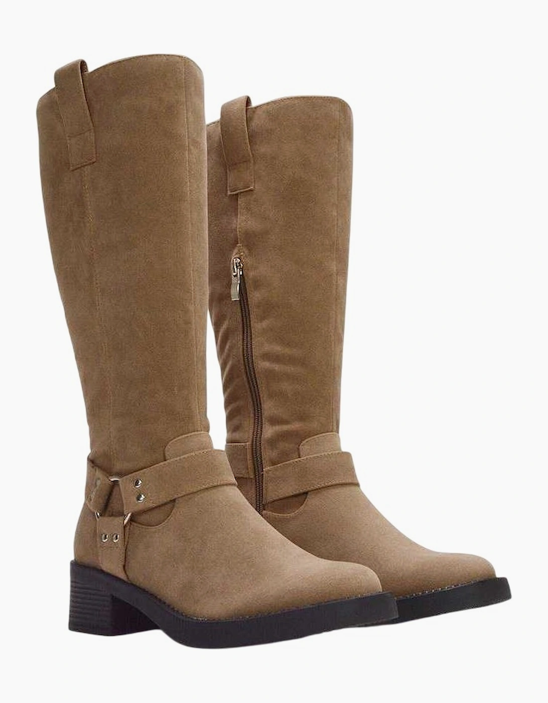 Womens/Ladies Roma Knee-High Mid Block Heel Western Boots, 5 of 4