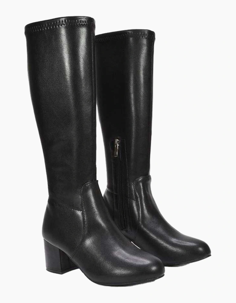 Womens/Ladies Masie Knee-High Low Mid Block Heel Boots