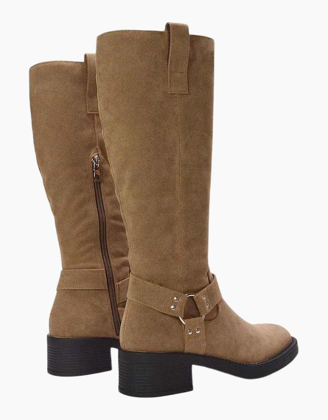 Womens/Ladies Roma Knee-High Mid Block Heel Western Boots