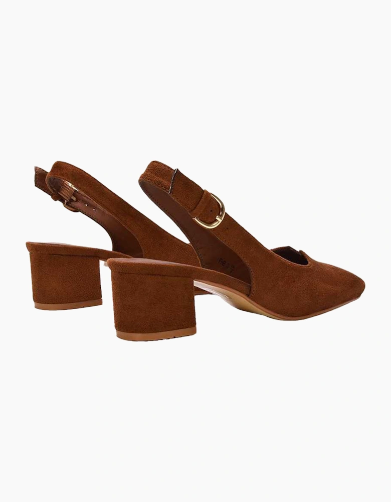 Womens/Ladies Elowen Sling Back Mid Block Heel Court Shoes