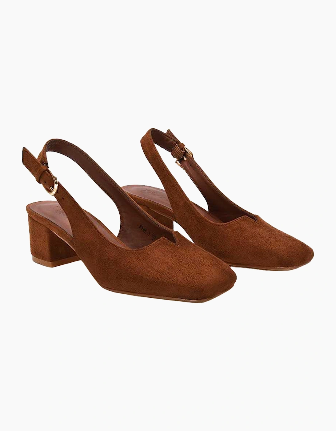 Womens/Ladies Elowen Sling Back Mid Block Heel Court Shoes, 5 of 4