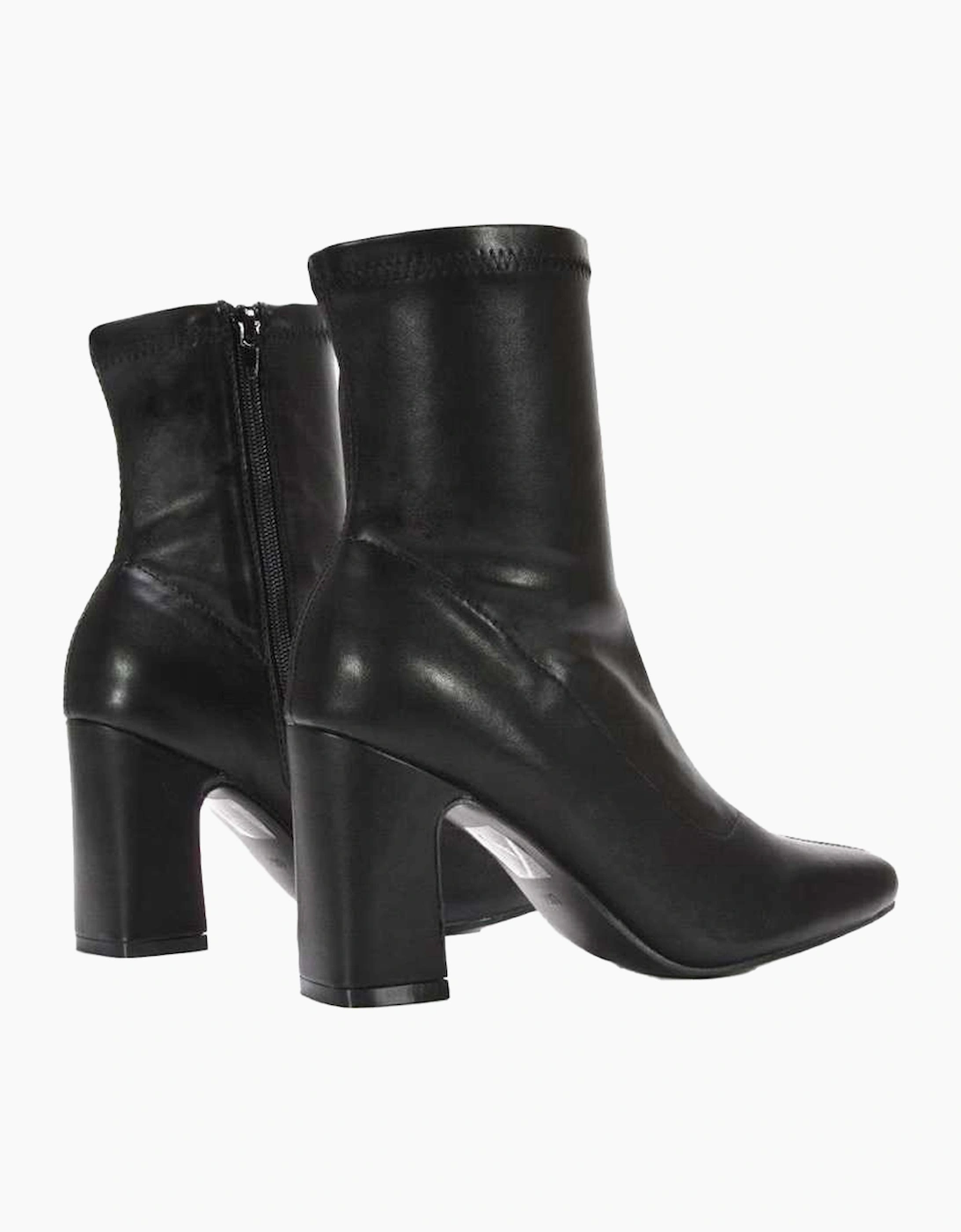 Womens/Ladies Alex Side Zip Stretch Block Heel Ankle Boots