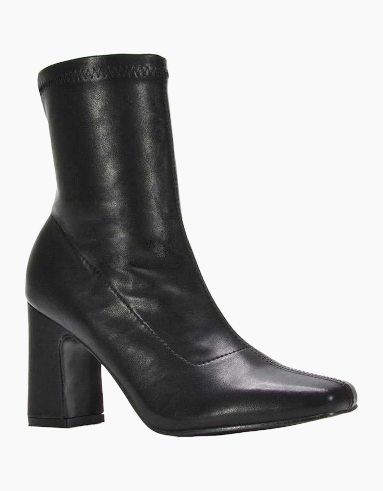 Womens/Ladies Alex Side Zip Stretch Block Heel Ankle Boots