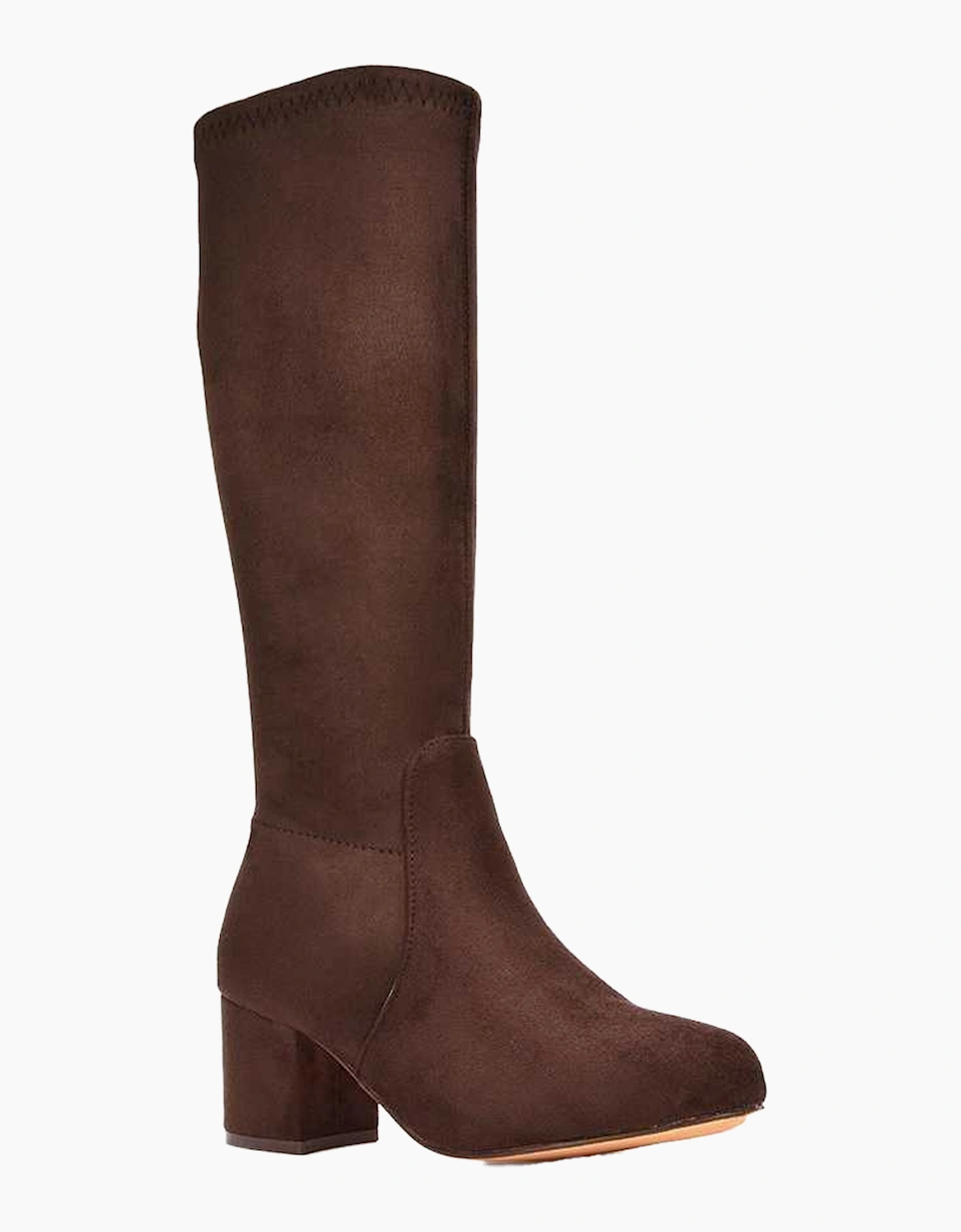 Womens/Ladies Masie Knee-High Low Mid Block Heel Boots