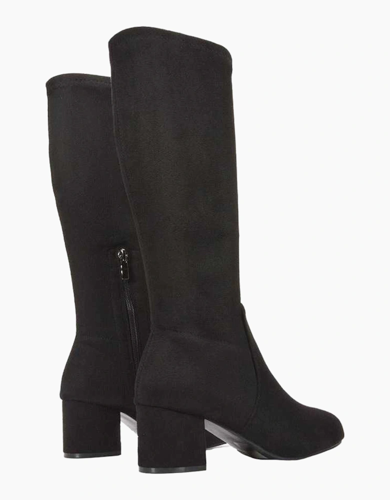 Womens/Ladies Masie Knee-High Low Mid Block Heel Boots