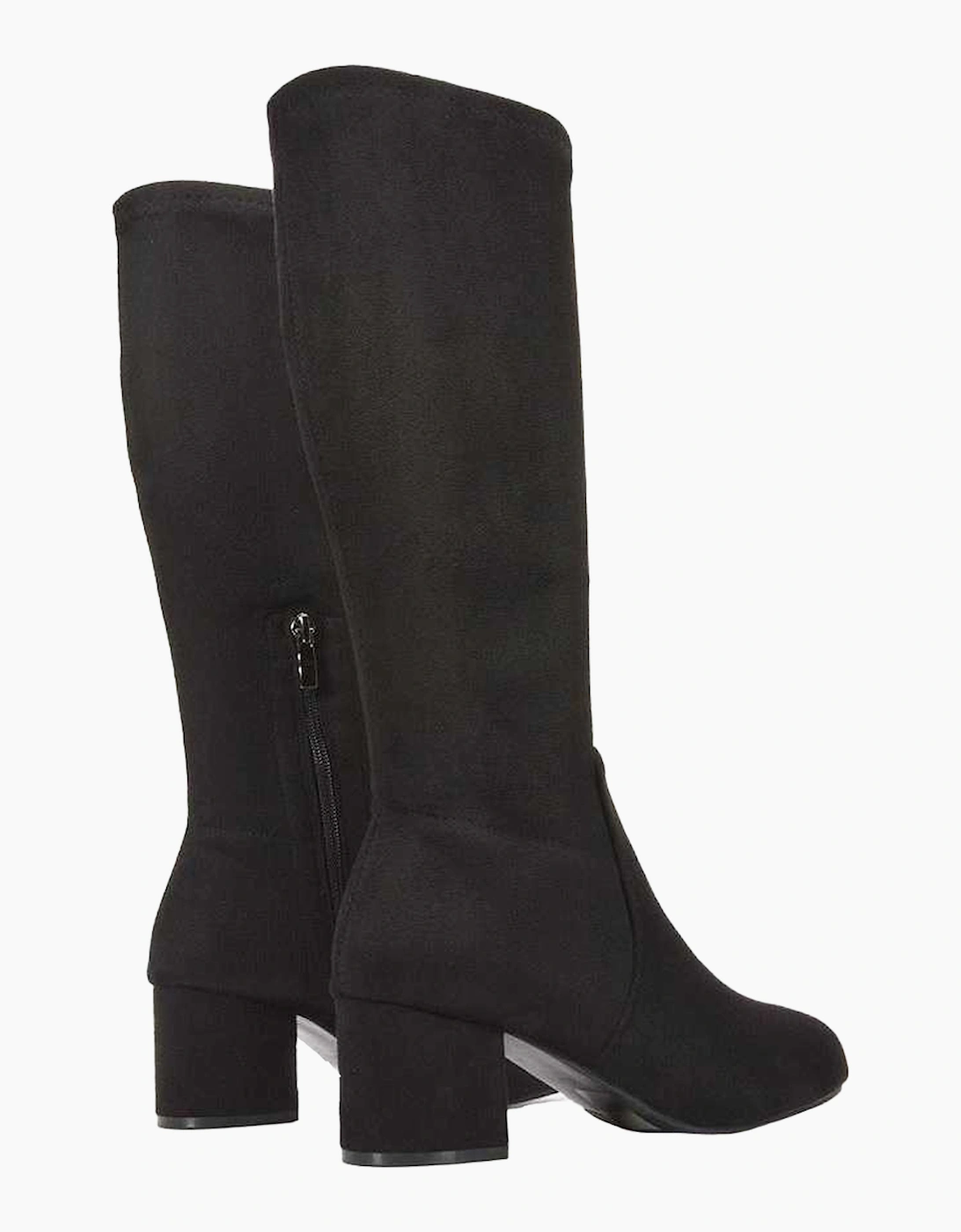 Womens/Ladies Masie Knee-High Low Mid Block Heel Boots