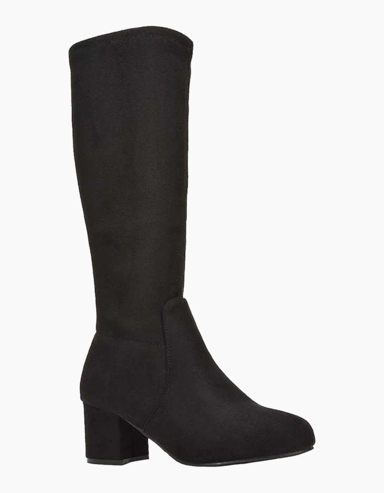Womens/Ladies Masie Knee-High Low Mid Block Heel Boots