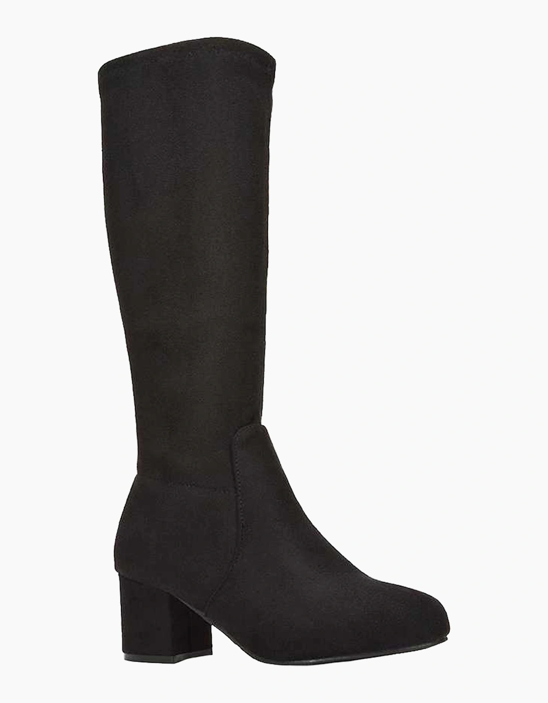 Womens/Ladies Masie Knee-High Low Mid Block Heel Boots