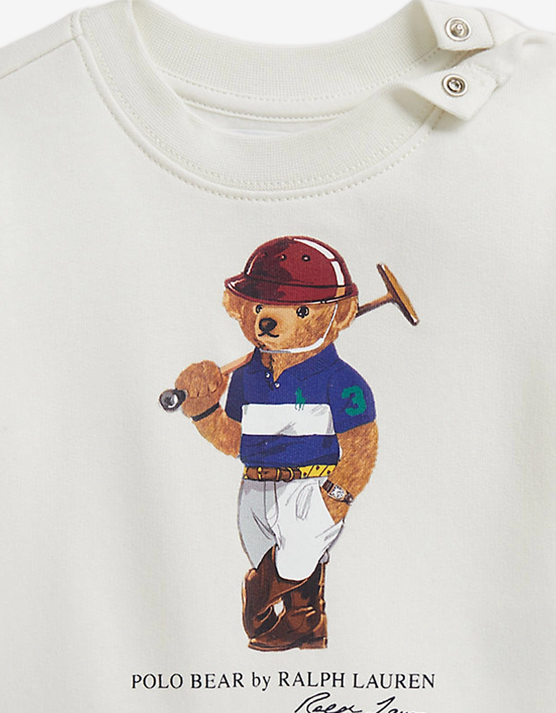 Baby Boys Polo Bear Sweatshirt in White