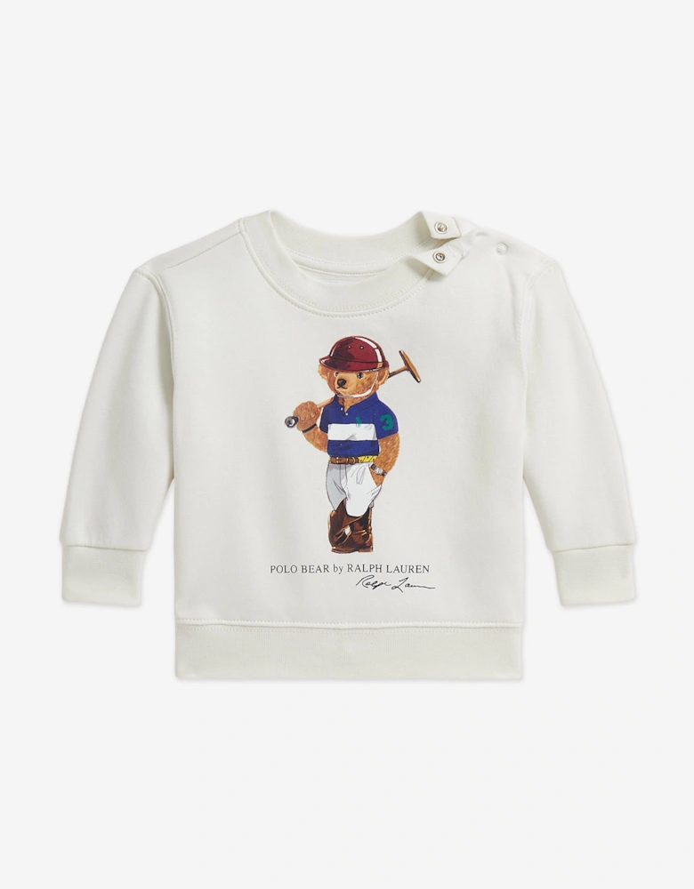 Baby Boys Polo Bear Sweatshirt in White