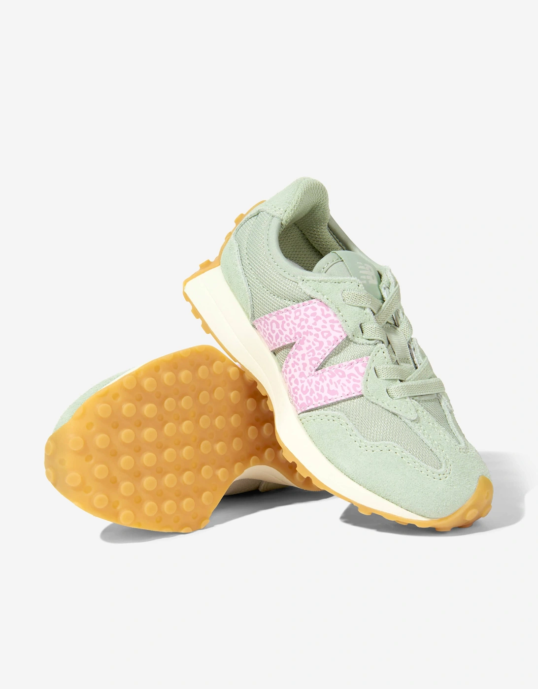 Girls 327 Bungee Lace Trainers in Green