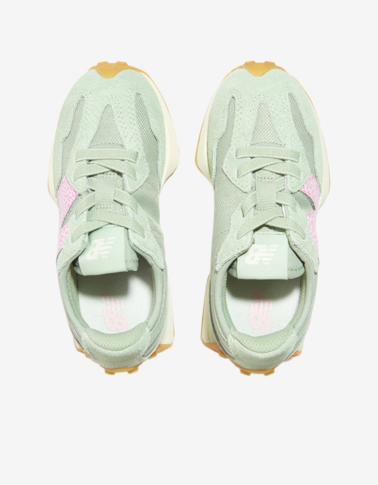 Girls 327 Bungee Lace Trainers in Green