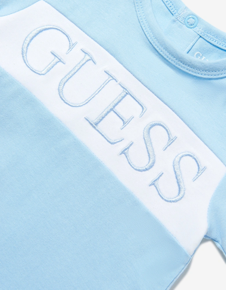 Baby Boys Logo Romper in Blue