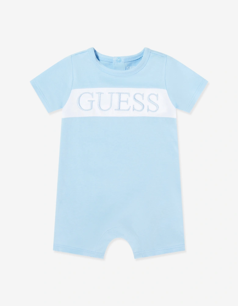 Baby Boys Logo Romper in Blue