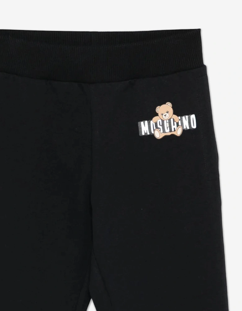 Kids Teddy Bear Logo Joggers in Black
