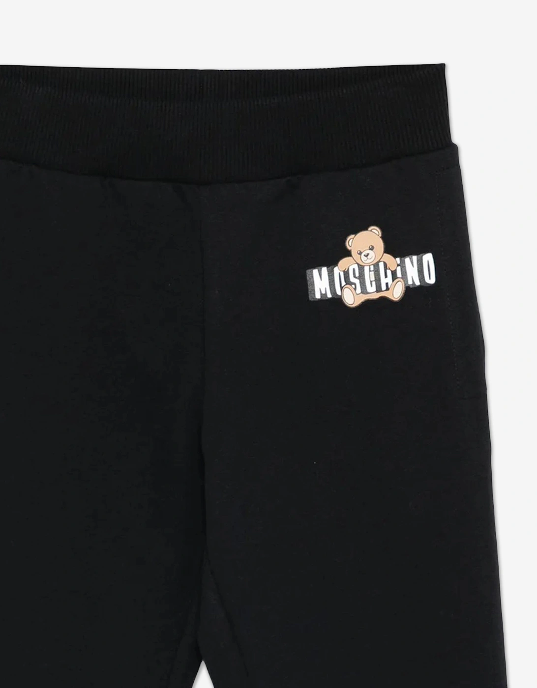 Kids Teddy Bear Logo Joggers in Black