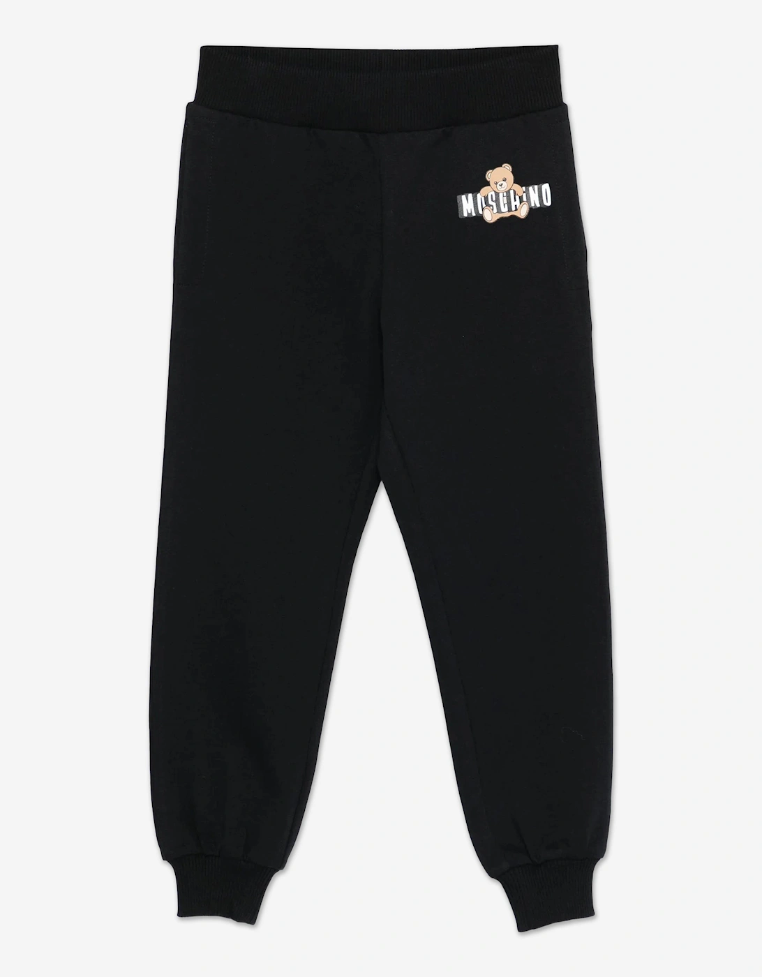 Moschino Girls Black Teddy Bear Logo Joggers In - Size: 5 Years Kids