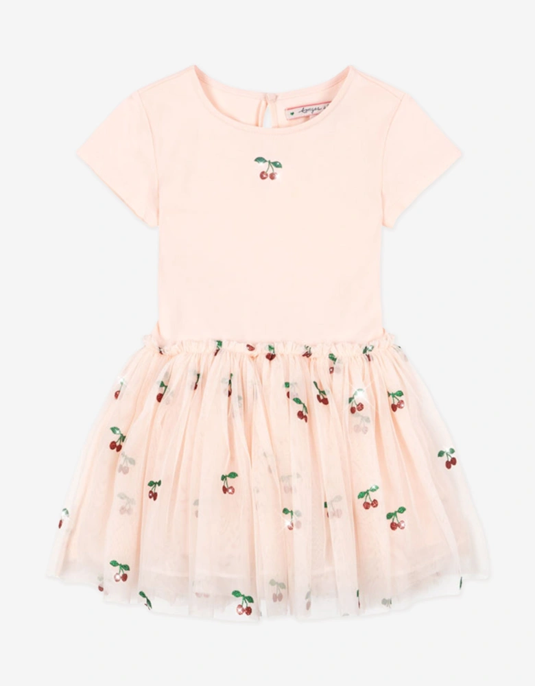 Konges Sløjd Girls Cherry Glitter Ballerina Dress in Pink