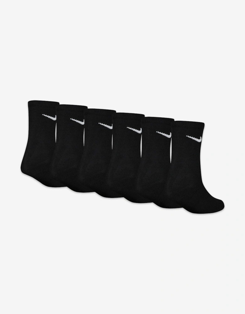 Boys Basic 6 Pack Socks Set in Black
